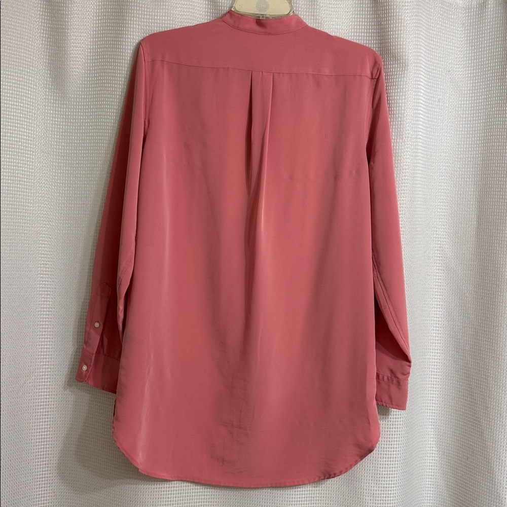 EUC Lauren Ralph Lauren long sleeve full button dusty rose tunic shirt. Size M - Picture 2 of 8